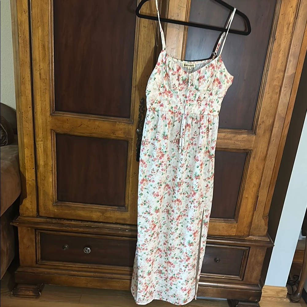 Floral Maxi Flirty Sundress with Spaghetti Straps